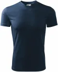 Lacné tričko s asymetrickým priekrčníkom, tmavomodrá