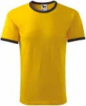 Lacné unisex tričko kontrastné, žltá
